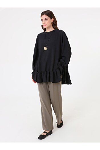 Benin Tunic with Flywheel Detail - Black -
