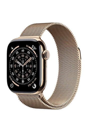 Apple Ceas 11 GPS + Cellular, carcasă din titan auriu 42 mm, buclă milaneză aurie