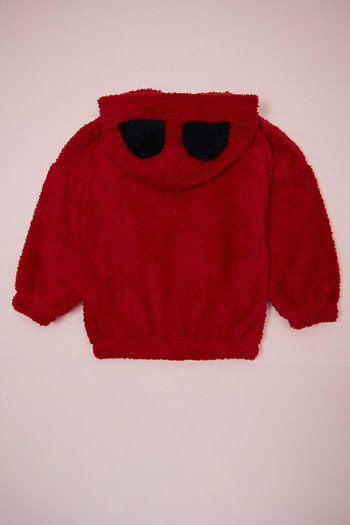 Fulla Moda Hello Embroidered Zippered Unisex Children's Plush Coat