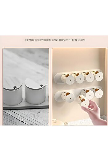 Tarz Wall Mounted Spice Jar Organizer Containers – Space Saving Spice Rack for Kitchen Storage | C