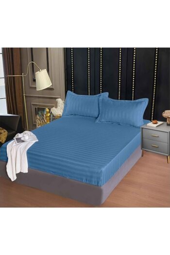 OEM Damask-style bed cover set with elastic sheet for 160x200x25cm mattress