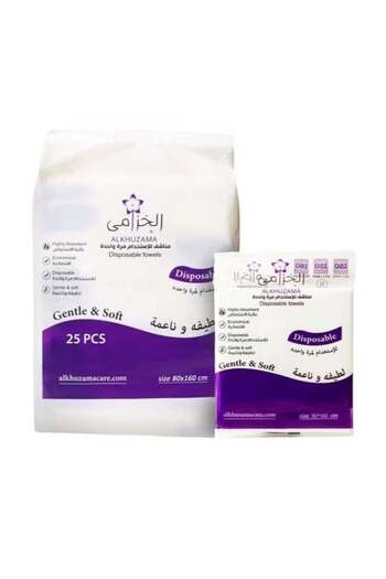 LAVENDER Disposable Towels 160×80 cm, High Absorbency, Soft and Gentle, 25 Pieces