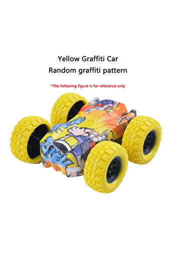 Choice1 Style-A Yellow Mini Inertia Car Toys For Children Collision Automatic Turnover Double-Sided Running