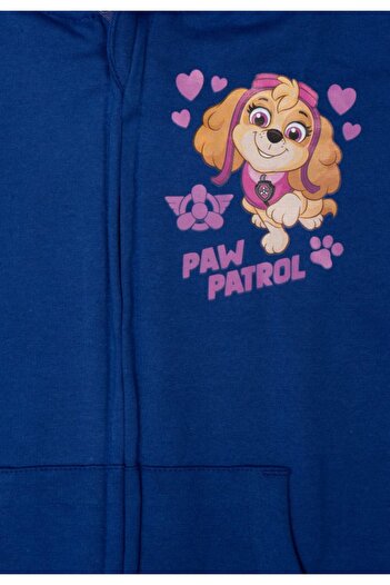 PAW PATROL Children's hoodie with hood and front pockets, blue, 100% cotton, Love,