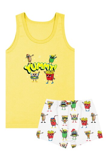 Öts Boy's Tank Top Boxer Lycra Yellow Yummy (96% Cotton - 4% Elastane)