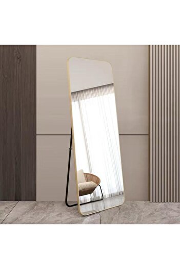MOSTAFA Gold-colored full-length mirror, with stand and back base, 152*42