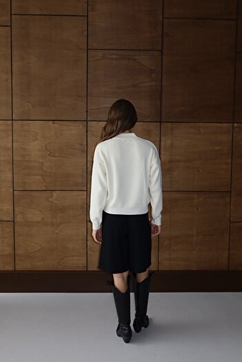 Noi Belis Basic Oversize Half Zipper Knit Sweater Aw25Kz0055