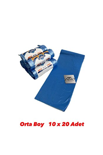 ELDY Mavi Orta Boy Çöp Poşeti 55x60 cm – 10 Rulo / 200 Adet
