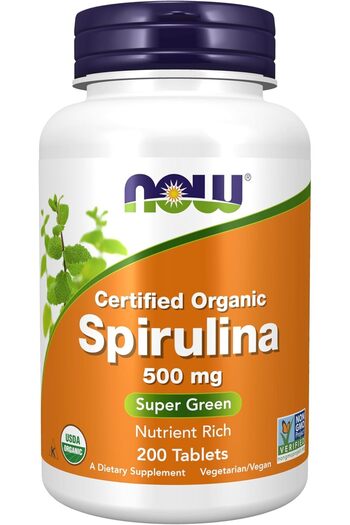 Now Foods Organic Spirulina, Super Green, 500Mg, 200 Tablets