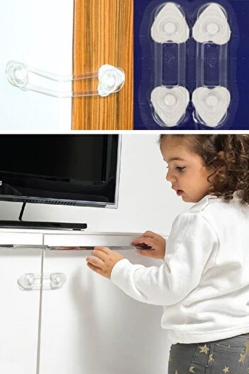 Buffer ®   2-Piece Mini Multi-Purpose Lock - Drawer, Cabinet, Door Lock with Child Safety Device