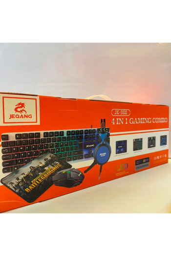 LOCK JEQANG JK-988 Gaming Combo - 4 in 1 - LED Keyboard, Headset, Mouse, Mousepad - PC Gaming Set