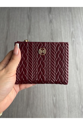 yako Livia Knitted Patterned Women's Wallet – with Card Holder and Coin Compartment, 12X9 cm