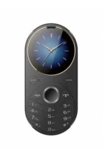 M HORSE M-Horse Phone with a very small circular design and a 1.2-inch screen in black