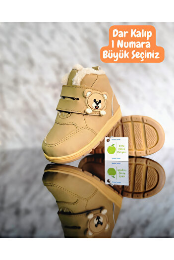elma bebe Wool Inside Fur Lined Anatomical Girls Boys Unisex Baby Kids Rain Snow Winter Velcro Boots Shoes