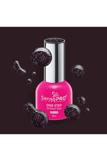 SensoPRO Milano Semi-permanent One Step Brilliant Gel Nail Polish 8ml, Black Jeweles #81