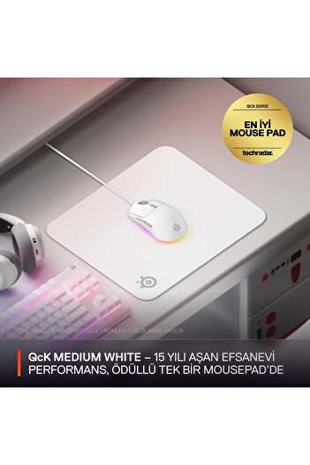 SteelSeries QcK Medium Gaming Oyun Mousepad - Beyaz