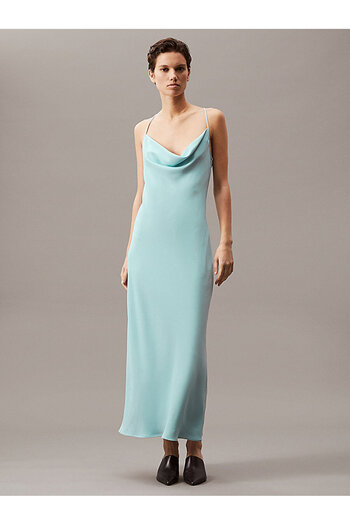 Calvin Klein Women's Crepe Low Back Drape Dress