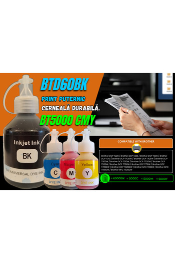 SPEED Brother Compatible Ink Cartridge Set 1xBTD60BK Black 1xBT5000 C M Y and 4xPix Schneider