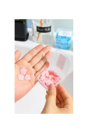 CHANCE GİFT Fun Colorful Mini Children's Soap Perfumed Disposable Paper Soap School Camping Travel