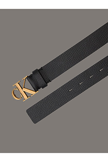 Calvin Klein Men's Monogram Buckle Fixed Belt