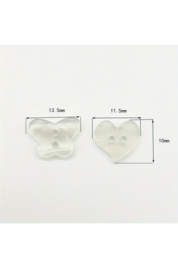 Choice 50pcs heart 50Pcs Resin Sewing Buttons Scrapbooking Heart Pearl Two Holes 11.5mm Decorate Bottoni Bo