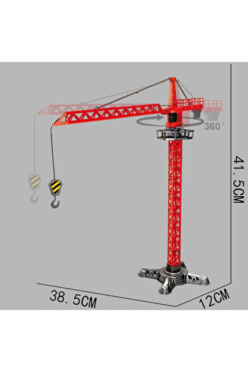 Choice Red Classic Alloy Engineering Diecast Tower Crane Construction Model Vehicle Loader Tractor Excavato