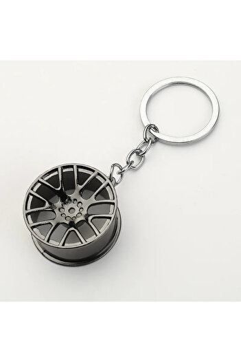Choice wheel Black Metal Keychain Car Wheel Key Chain Auto Key Ring Pendant Car Styling Accessories