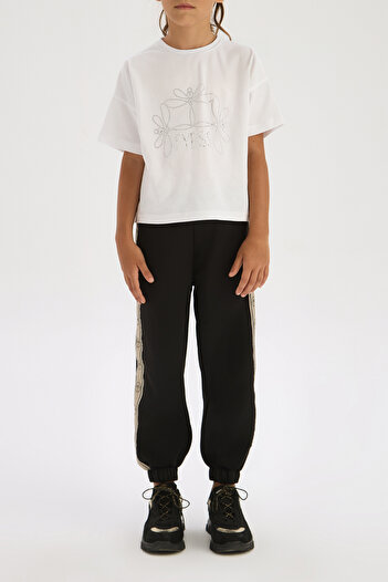 Tyess Girl Black Tracksuit Bottom