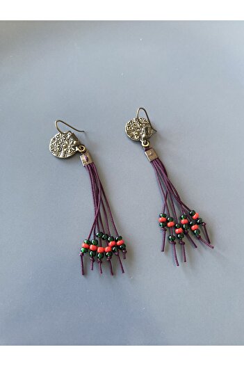 dela otantik Bohemian Style Beaded Tassel Dangle Earrings – Authentic Ethnic Bijouterie Jewelry