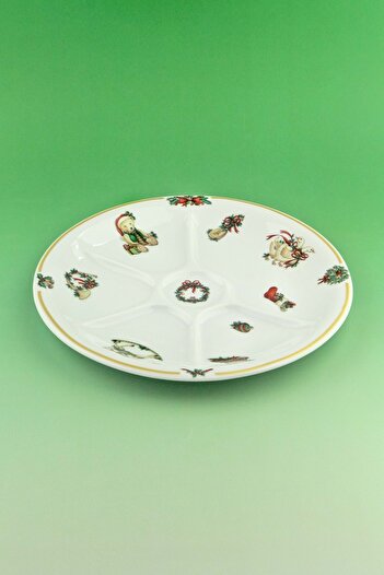 Bursa Porselen Dekor Toys Large Compartmented Porcelain Serving/Breakfast Plate