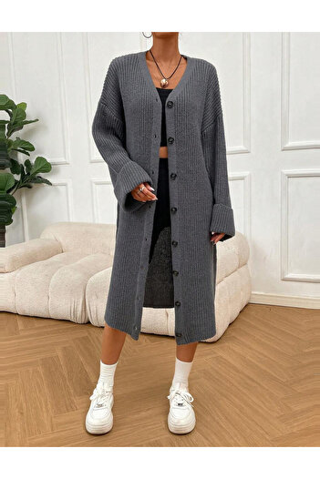 SHEIN long cardigan, gray
