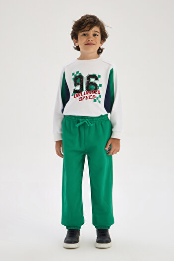Nebbati Boy Green Tracksuit Bottom