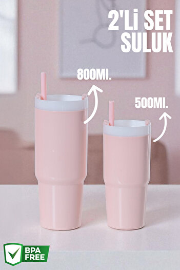 Nandy Home Set of 2 Colorful Water Bottles, 500ml. And 800 Ml.