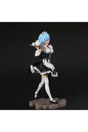 BANDAI 21cm Rem 21cm Re:Zero Rem & Ram Maid Ver. Anime Figure - Twin Statue Set, Fans Collection, Desktop D
