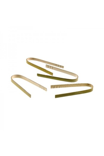 LEONE Set of 50 disposable bamboo tongs for sushi and appetizers, 8 cm