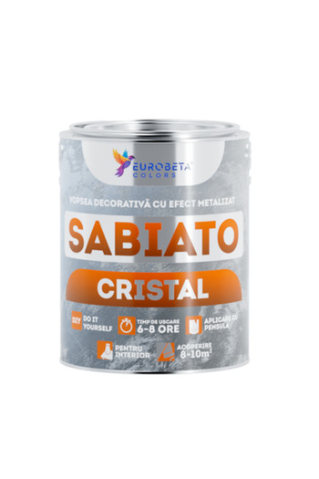 Eurobeta Colors Decorative Paint with Metallic Effect + Toner, Sabiato Cristal, Ecru, 1 L + 50 ml