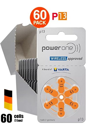 Varta Original German Power One High-Level Hearing Aid Batteries 1.45V 60 Batteries