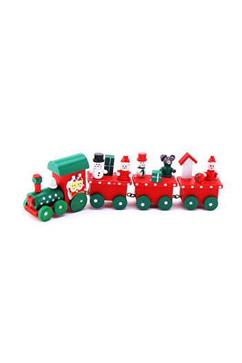 HAYATI Wooden train decoration Christmas multicolor mini table ornament