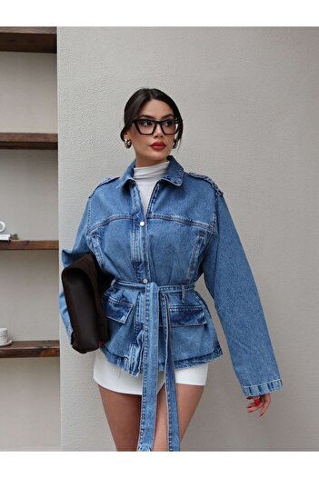 ESRAHELVACI Belted Denim Jacket