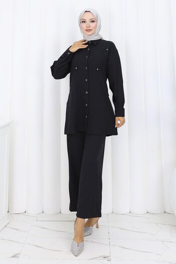Modamihram Minimal Stone Set Black 19367
