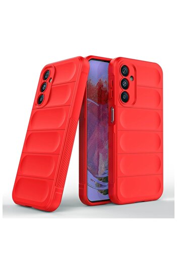 Optim Solution Buffer Case with Microfiber for Samsung Galaxy S25, Flexible TPU, Red