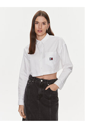 Tommy Jeans Cămașă de damă DW0DW17345 Alb