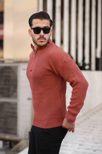 LiewenKlader Men's Winter Zippered Collar Knitwear