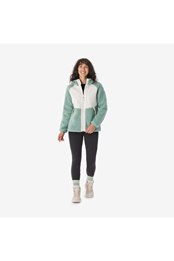 Decathlon Quechua Women's Warm Outdoor Fleece Winter Coat/Snow Coat - Green - Sh900