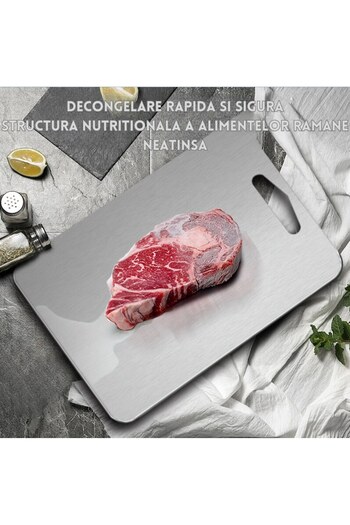 FoTehniq Kitchen Cutting Board, Stainless Steel, Easy to Clean, 45x30x0.3cm, Silver