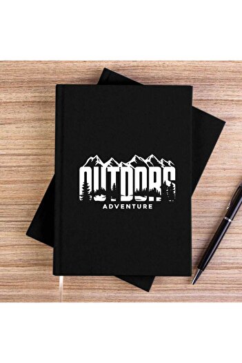 CrowsGate Outdors Adventure Black Unlined Canvas Notebook