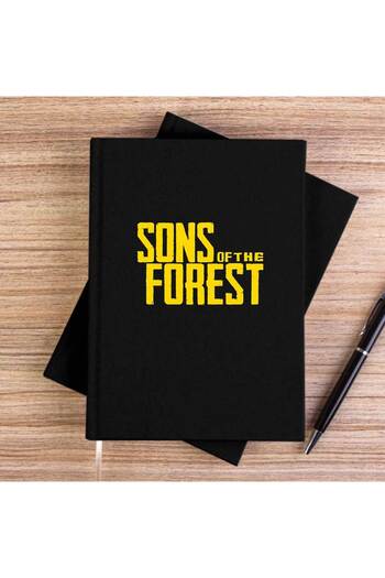 CrowsGate Sons of the Forest Black Unlined Canvas Notebook