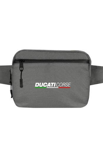 CrowsGate Ducati Corse Text Waist Bag Gray Color