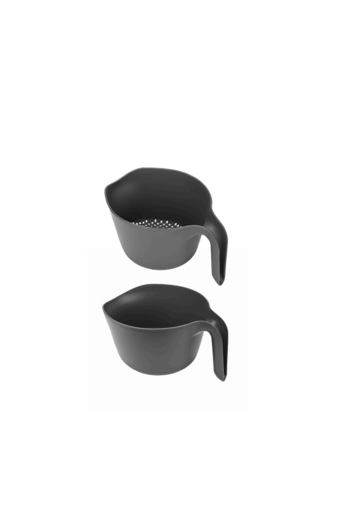 Sun Group WOW Mixer Cup & Strainer with Handle (2 Pcs Set) - Anthracite