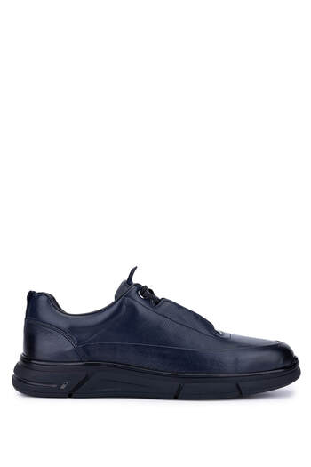 Tamer Tanca Men's Genuine Leather Navy Blue Casual Shoes